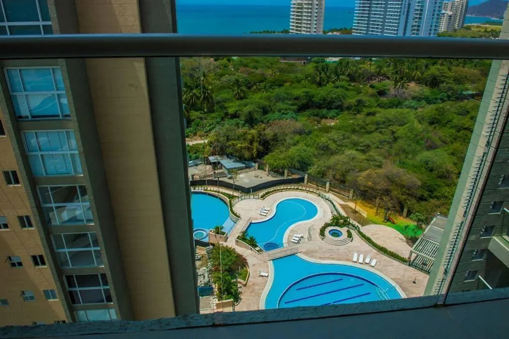 Acogedor Con Vista Al Mar En Condominio Zazue A 300 Metros De La Playa Bellohorizonte Santa Marta Apartment
